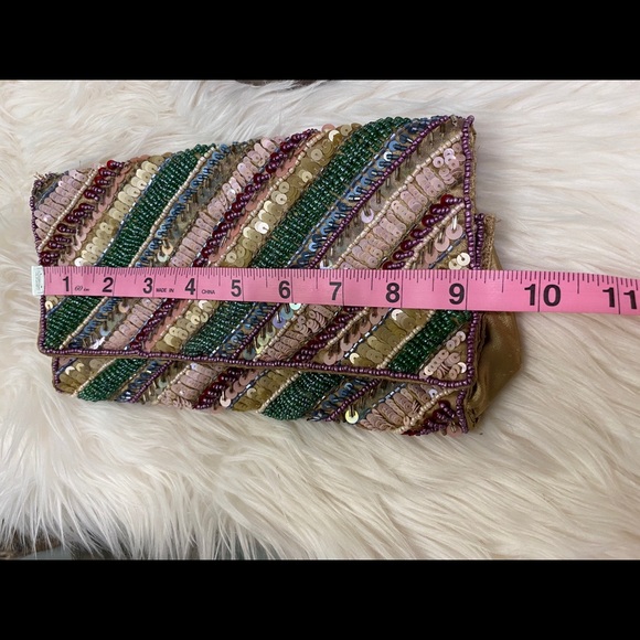 Multicolored beaded & sequence rowed clutch - Picture 2 of 7